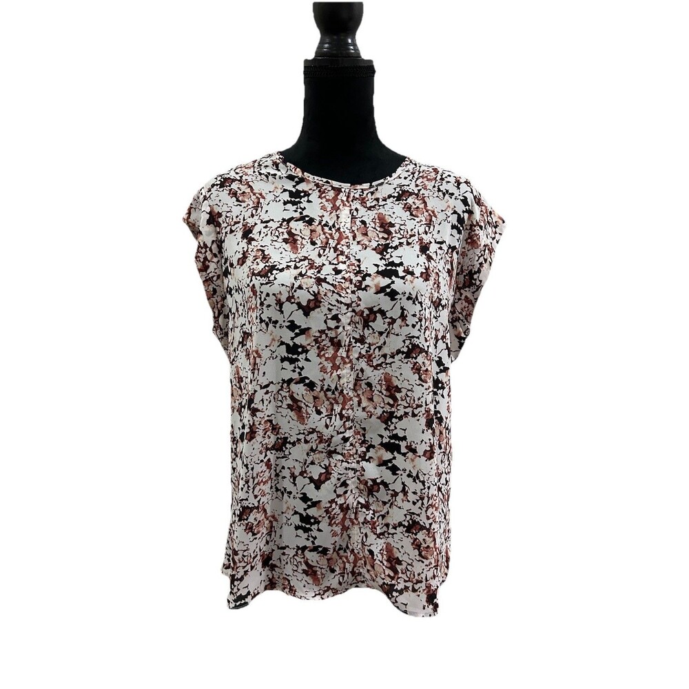 The Limited Womens Sz L Top Multi Color Round Neck Short Sleeve